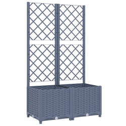 vidaXL Garden Planter with Trellis Plant Pot Flower Pot Planter Blue Grey PP