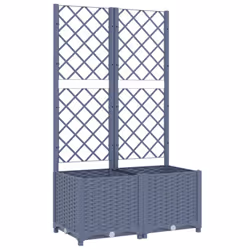vidaXL Garden Planter with Trellis Plant Pot Flower Pot Planter Blue Grey PP