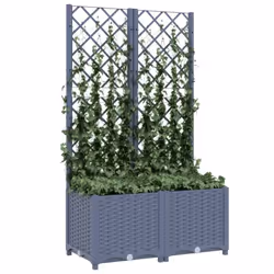vidaXL Garden Planter with Trellis Plant Pot Flower Pot Planter Blue Grey PP - Additional view 4