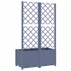 vidaXL Garden Planter with Trellis Plant Pot Flower Pot Planter Blue Grey PP - Additional view 7