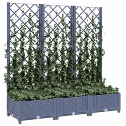 vidaXL Garden Planter with Trellis Plant Pot Flower Pot Planter Blue Grey PP