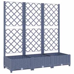 vidaXL Garden Planter with Trellis Plant Pot Flower Pot Planter Blue Grey PP - Additional view 4