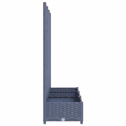 vidaXL Garden Planter with Trellis Plant Pot Flower Pot Planter Blue Grey PP - Additional view 6
