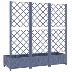 vidaXL Garden Planter with Trellis Plant Pot Flower Pot Planter Blue Grey PP - Additional view 7