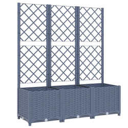 vidaXL Garden Planter with Trellis Plant Pot Flower Pot Planter Blue Grey PP