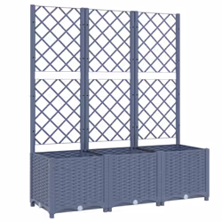 vidaXL Garden Planter with Trellis Plant Pot Flower Pot Planter Blue Grey PP - Additional view 4