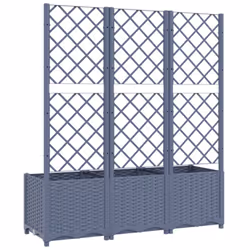 vidaXL Garden Planter with Trellis Plant Pot Flower Pot Planter Blue Grey PP - Additional view 7