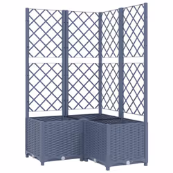 vidaXL Garden Planter with Trellis Plant Pot Flower Pot Planter Blue Grey PP
