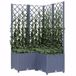 vidaXL Garden Planter with Trellis Plant Pot Flower Pot Planter Blue Grey PP