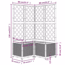 vidaXL Garden Planter with Trellis Plant Pot Flower Pot Planter Blue Grey PP - Additional view 4