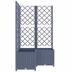 vidaXL Garden Planter with Trellis Plant Pot Flower Pot Planter Blue Grey PP - Additional view 5