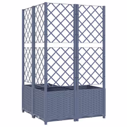 vidaXL Garden Planter with Trellis Plant Pot Flower Pot Planter Blue Grey PP - Additional view 6