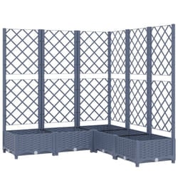 vidaXL Garden Planter with Trellis Plant Pot Flower Pot Planter Blue Grey PP