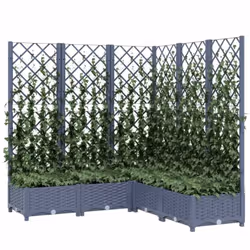 vidaXL Garden Planter with Trellis Plant Pot Flower Pot Planter Blue Grey PP - Additional view 4