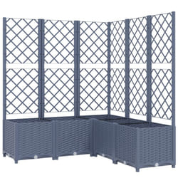 vidaXL Garden Planter with Trellis Plant Pot Flower Pot Planter Blue Grey PP