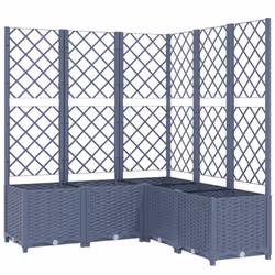 vidaXL Garden Planter with Trellis Plant Pot Flower Pot Planter Blue Grey PP