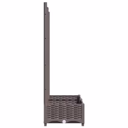 vidaXL Garden Planter with Trellis Brown PP Outdoor Raised Bed Flower Box - Additional view 4