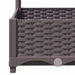 vidaXL Garden Planter with Trellis Brown PP Outdoor Raised Bed Flower Box - Additional view 6