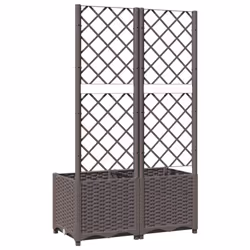 vidaXL Garden Planter with Trellis Brown PP Outdoor Raised Bed Flower Box - Additional view 5