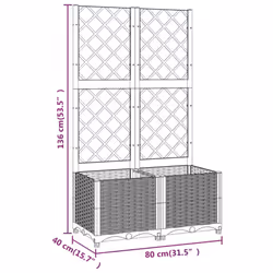 vidaXL Garden Planter with Trellis Brown PP Outdoor Raised Bed Flower Box - Additional view 7