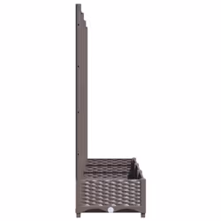 vidaXL Garden Planter with Trellis Brown PP Outdoor Raised Bed Flower Box - Additional view 5