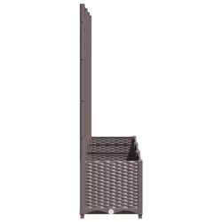 vidaXL Garden Planter with Trellis Brown PP Outdoor Raised Bed Flower Box - Additional view 6