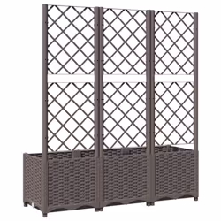 vidaXL Garden Planter with Trellis Brown PP Outdoor Raised Bed Flower Box - Additional view 7