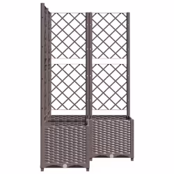 vidaXL Garden Planter with Trellis Brown PP Outdoor Raised Bed Flower Box - Additional view 4