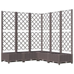 vidaXL Garden Planter with Trellis Brown PP Outdoor Raised Bed Flower Box
