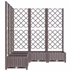 vidaXL Garden Planter with Trellis Brown PP Outdoor Raised Bed Flower Box