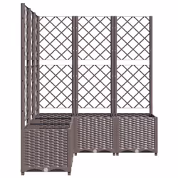 vidaXL Garden Planter with Trellis Brown PP Outdoor Raised Bed Flower Box - Additional view 4