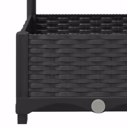 vidaXL Garden Planter with Trellis Black PP Raised Bed Flower Box Plant Pot - Additional view 7