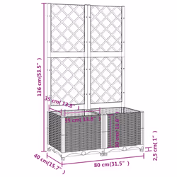 vidaXL Garden Planter with Trellis Black PP Raised Bed Flower Box Plant Pot - Additional view 4