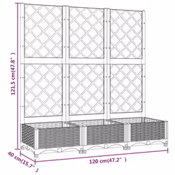 vidaXL Garden Planter with Trellis Black PP Raised Bed Flower Box Plant Pot