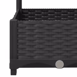 vidaXL Garden Planter with Trellis Black PP Raised Bed Flower Box Plant Pot - Additional view 5