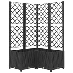 vidaXL Garden Planter with Trellis Black PP Raised Bed Flower Box Plant Pot