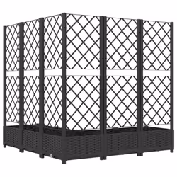 vidaXL Garden Planter with Trellis Black PP Raised Bed Flower Box Plant Pot - Additional view 6