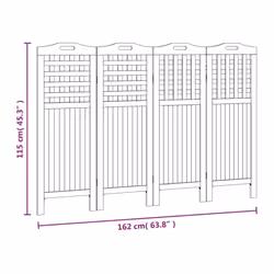 ) vidaXL Solid Wood Acacia Room Divider Separator Privacy Screen Multi Sizes - 162 x 2 x 115 cm (L x W x H - Additional view 3