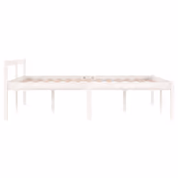 vidaXL Bed Frame Bedroom Bed Base Matress Foundation Bedstead Solid Wood Pine - white, 135 x 190 cm - Additional view 4