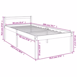 vidaXL Solid Wood Pine Bed Frame Bed Base Frame Multi Colours Multi Sizes - brown, 90 x 200 cm - Additional view 4