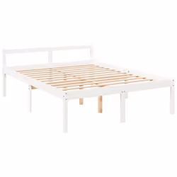 vidaXL Solid Wood Pine Bed Frame Bed Base Frame Multi Colours Multi Sizes - white, 160 x 200 cm - Additional view 3