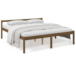 vidaXL Solid Wood Pine Bed Frame Bed Base Frame Multi Colours Multi Sizes - honey brown, 200 x 200 cm