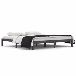 vidaXL Solid Wood Pine Bed Frame Bed Base Furniture Multi Colours Multi Sizes - grey, 200 x 200 cm