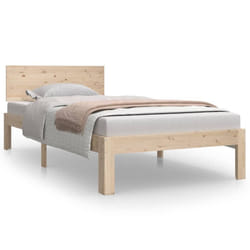 vidaXL Bed Frame Bedroom Bed Base Bedstead Mattress Foundation Solid Wood - brown, 3ft single