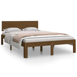vidaXL Bed Frame Bedroom Bed Base Bedstead Mattress Foundation Solid Wood - honey brown, 4ft small double
