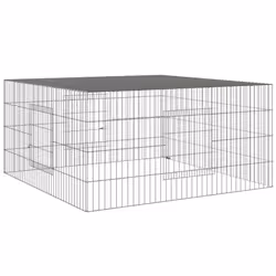 vidaXL Rabbit Cage Galvanised Iron Rabbit Enclosure Animal Cage Multi Sizes - 110 x 110 x 55 cm