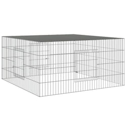 vidaXL Rabbit Cage Galvanised Iron Rabbit Enclosure Animal Cage Multi Sizes - 110 x 110 x 55 cm