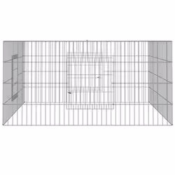 vidaXL Rabbit Cage Galvanised Iron Rabbit Enclosure Animal Cage Multi Sizes - 110 x 110 x 55 cm