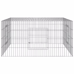 vidaXL Rabbit Cage Galvanised Iron Rabbit Enclosure Animal Cage Multi Sizes - 110 x 110 x 55 cm - Additional view 4