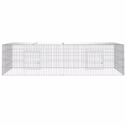 vidaXL Rabbit Cage Galvanised Iron Rabbit Enclosure Animal Cage Multi Sizes - 220 x 110 x 55 cm - Additional view 2